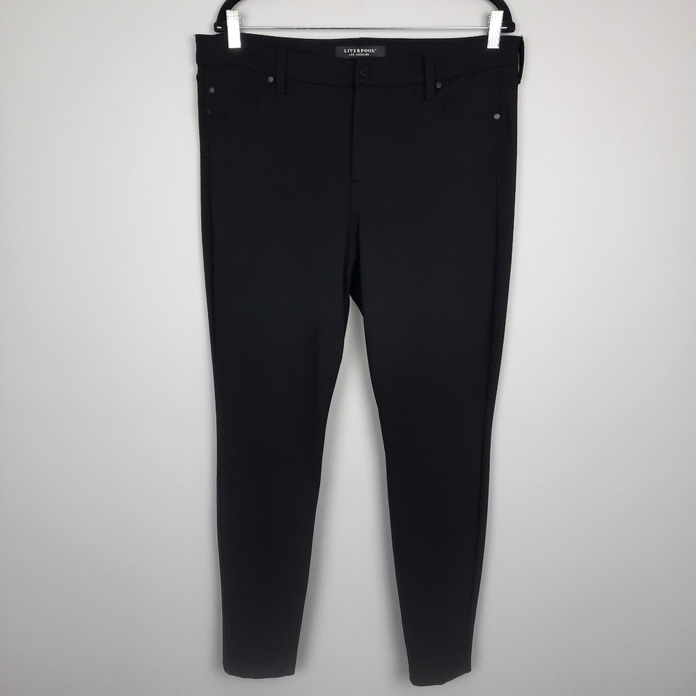 Liverpool Solid Black High Rise Skinny Ponte Pants size 16
